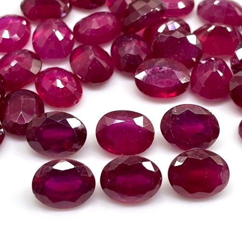 Pcs natural ruby 9x7mm oval - natural,