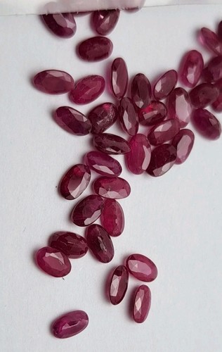 Pieces 5x3mm oval - 20, ruby