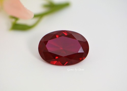 Lab created ruby oval shape - lab-created,